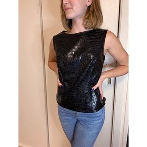 ETCETERA FAUX CROCODILE SKIN PLEATHER TOP 🐊